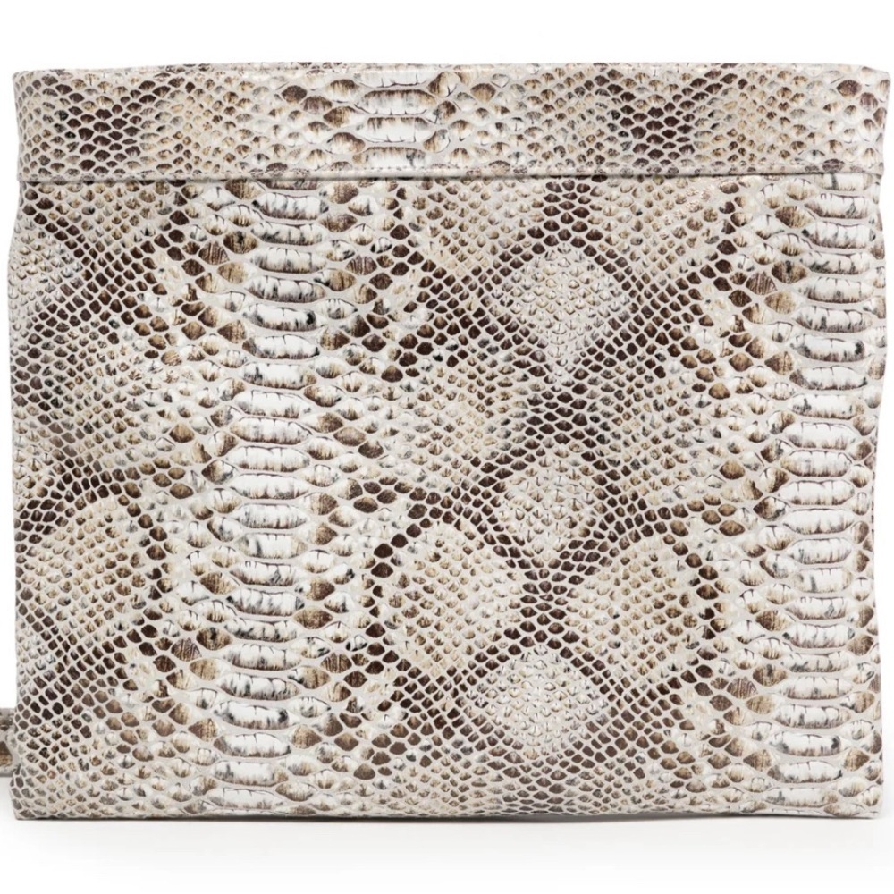 NWT COFI Clutch Convertible to Crossbody Bag - Camel Snake Leather